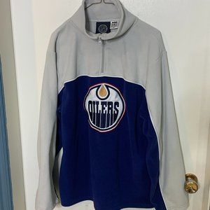 Older Edmonton Oilers Fleece. Very Good Condition. Mens Size Small.